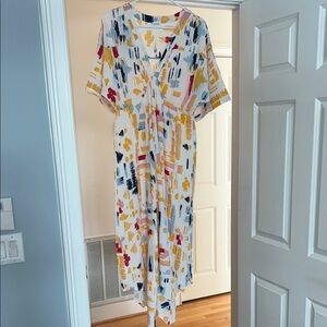 En Creme Multicolor Asymmetrical Dress